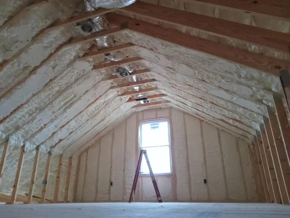 Spray foam roofing application for Crawl Space Insulation project in Fort Scott